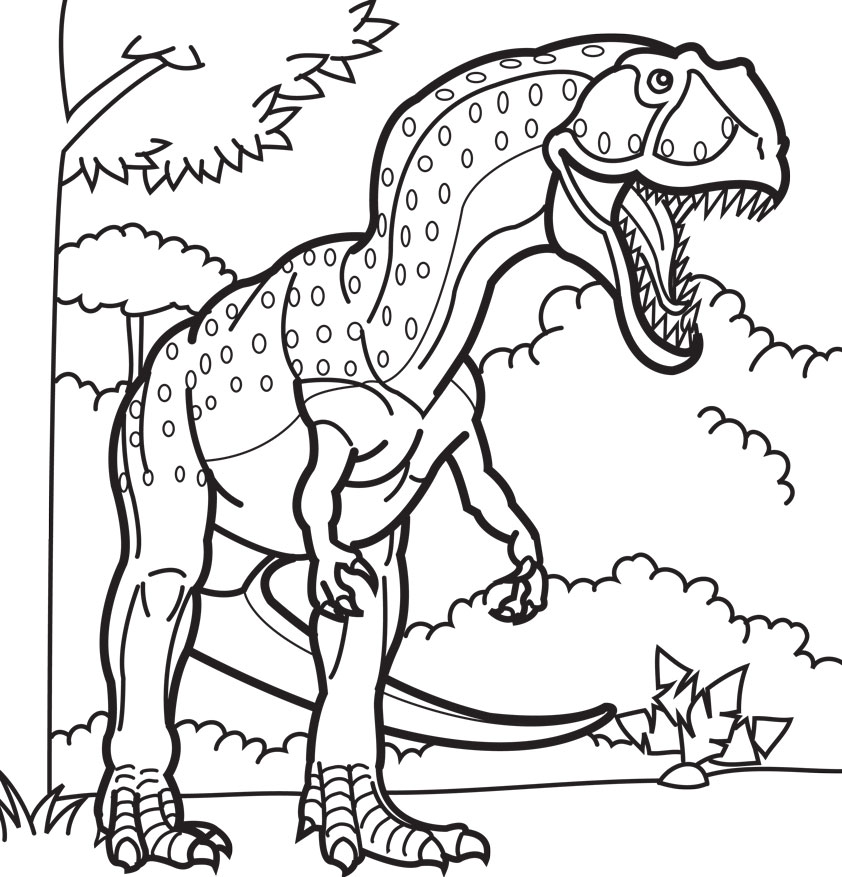 Plansa de colorat cu Dinozauri 107 10